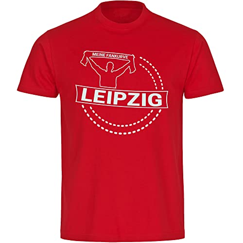 VIMAVERTRIEB® Herren T-Shirt Leipzig - Meine Fankurve - Druck: weiß - Männer Shirt Fußball Fanartikel Fanshop - Größe: 4XL rot von VIMAVERTRIEB