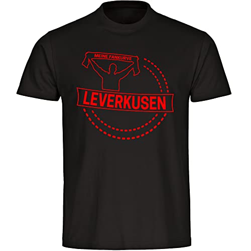 VIMAVERTRIEB® Herren T-Shirt - Leverkusen - Meine Fankurve - Druck rot - Fanblock Männer Fanartikel - Größe 3XL schwarz von VIMAVERTRIEB