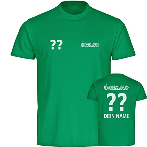 VIMAVERTRIEB® Herren T-Shirt Mönchengladbach - Trikot mit Deinem Namen und Nummer - Druck: weiß - Männer Shirt Fußball Fanartikel - Größe: XL grün von VIMAVERTRIEB