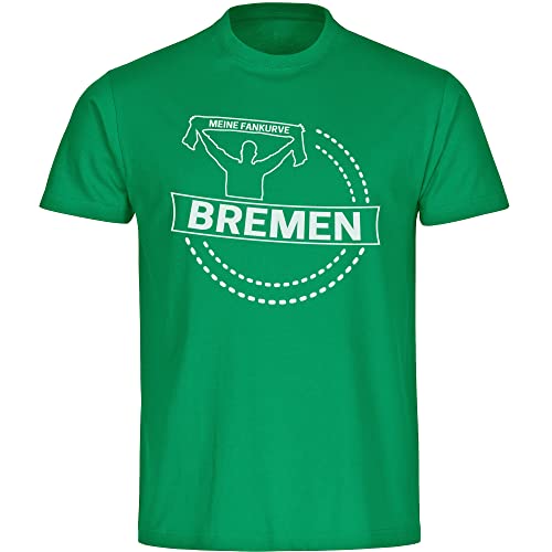 VIMAVERTRIEB® Kinder T-Shirt Bremen - Meine Fankurve - Druck: weiß - Shirt Jungen Mädchen Fußball Fanartikel Fanshop - Größe: 128 grün von VIMAVERTRIEB