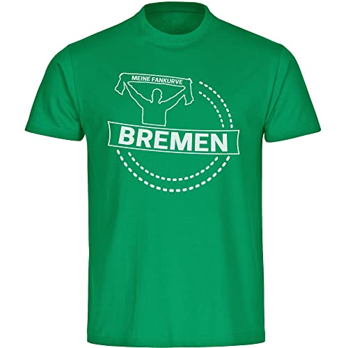 VIMAVERTRIEB® Kinder T-Shirt Bremen - Meine Fankurve - Druck: weiß - Shirt Jungen Mädchen Fußball Fanartikel Fanshop - Größe: 164 grün von VIMAVERTRIEB