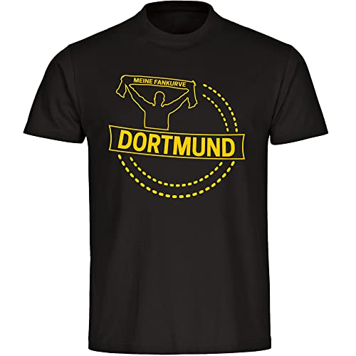 VIMAVERTRIEB® Kinder T-Shirt Dortmund - Meine Fankurve - Druck: gelb - Shirt Jungen Mädchen Fußball Fanartikel Fanshop - Größe: 140 schwarz von VIMAVERTRIEB
