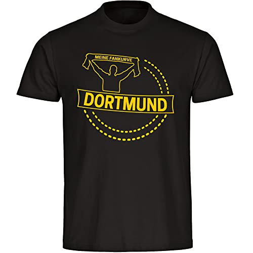 VIMAVERTRIEB® Kinder T-Shirt Dortmund - Meine Fankurve - Druck: gelb - Shirt Jungen Mädchen Fußball Fanartikel Fanshop - Größe: 152 schwarz von VIMAVERTRIEB