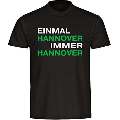 VIMAVERTRIEB® Kinder T-Shirt Hannover - Einmal Immer - Druck: grün/weiß - Shirt Jungen Mädchen Fußball Fanartikel Fanshop - Größe: 152 schwarz von VIMAVERTRIEB