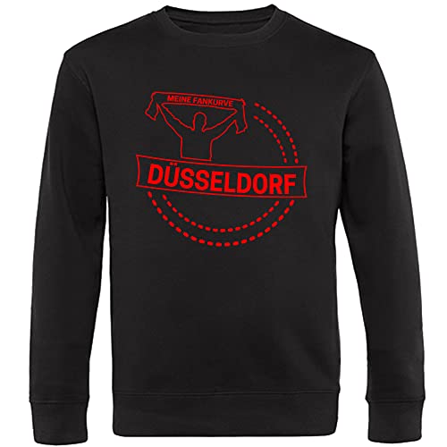 VIMAVERTRIEB® Sweatshirt Düsseldorf - Meine Fankurve - Druck: rot - Shirt Pullover Pulli Fußball Fanartikel Fanshop - Größe: XXL schwarz von VIMAVERTRIEB