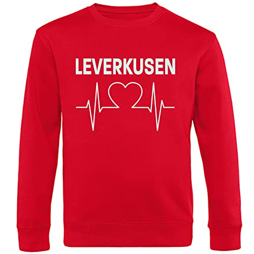 VIMAVERTRIEB® Sweatshirt - Leverkusen - Meine Fankurve - Druck weiß - Fanblock Pullover Fanartikel - Größe 3XL rot von VIMAVERTRIEB