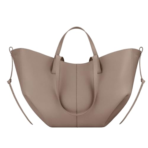 VIMAZ Große Kapazität Elegante Umhängetasche PU Leder Freizeit Tasche mit Passende Clutch Set Frauen Einfarbig Tasche, Groß, dunkelgrau, 2 Sizes von VIMAZ