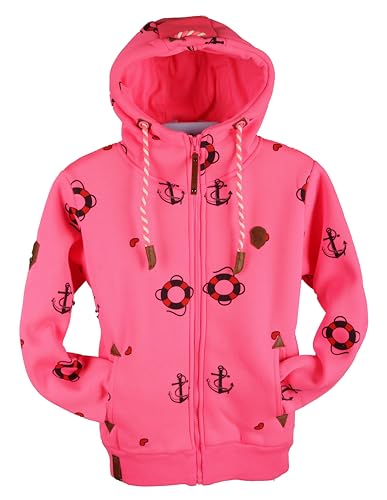 Kinder Sweat Jacke Kapuze Fleece gefüttert Hoodie Übergangsjacke Uni Anker 92-158 (DE/NL/SE/PL, Numerisch, 122, Regular, Pink-2076) von VIN TE