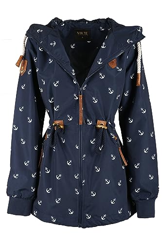 VIN TE Damen Jacke Parka Anorak Mantel Outdoor Wasserabweisend Anker Punkte M-3XL (3XL, Blau-9919) von VIN TE