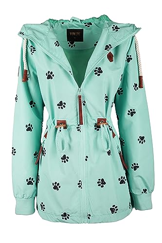 VIN TE Damen Jacke Parka Anorak Mantel Outdoor Wasserabweisend Anker Punkte M-3XL (3XL, Türkis-9923) von VIN TE