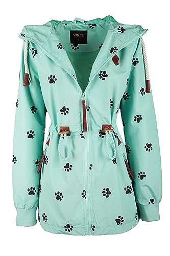 Damen Jacke Parka Anorak Mantel Outdoor Wasserabweisend Anker Punkte M-3XL (3XL, Türkis-9923) von VIN TE