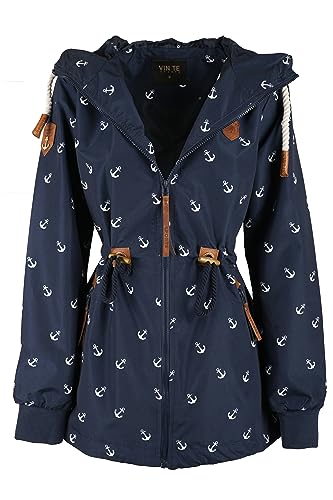 Damen Jacke Parka Anorak Mantel Outdoor Wasserabweisend Anker Punkte M-3XL (L, Blau-9919) von VIN TE