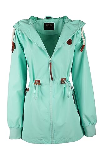 Damen Jacke Parka Anorak Mantel Outdoor Wasserabweisend Anker Punkte M-3XL (XL, Türkis-9921) von VIN TE