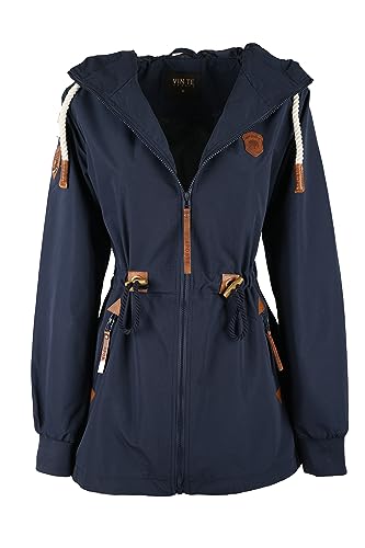 VIN TE Damen Jacke Parka Anorak Mantel Outdoor Wasserabweisend Anker Punkte M-3XL (XXL, Blau-9921) von VIN TE