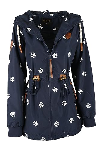 VIN TE Damen Jacke Parka Anorak Mantel Outdoor Wasserabweisend Anker Punkte M-3XL (XXL, Blau-9923) von VIN TE