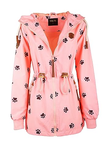 Damen Jacke Parka Anorak Mantel Outdoor Wasserabweisend Anker Punkte M-3XL (XXL, Rosa-9923) von VIN TE
