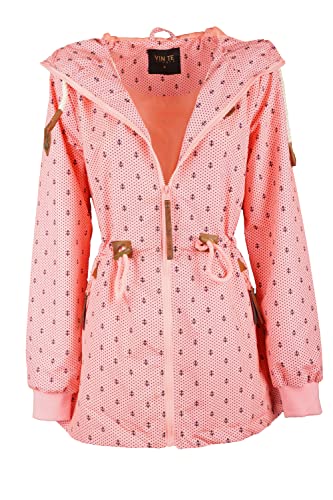 Damen Jacke Parka Anorak Mantel Outdoor Wasserabweisend Anker Punkte M-3XL (as3, alpha, m, regular, regular, Rosa) von VIN TE