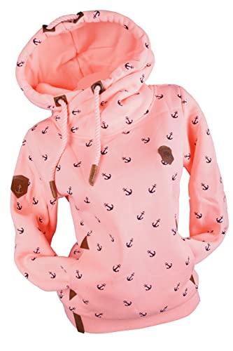 VIN TE Damen Kapuzenpullover Hoodie Sweatshirt Warmer Fleece Pulli Anker M - 3XL (as3, Alpha, 3X_l, Regular, Regular, Rosa-2041, 3XL) von VIN TE