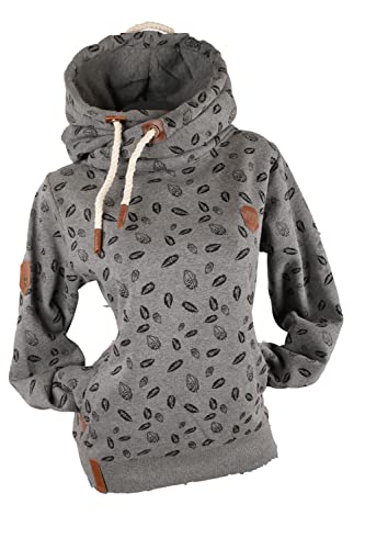 VIN TE Damen Kapuzenpullover Hoodie Sweatshirt Warmer Fleece Pulli M L XL 2XL 3XL Federn (3XL, Dunkelgrau) von VIN TE