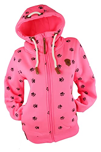 VIN TE Damen Sweat Jacke Kapuze Hoodie Fleece Übergangsjacke Anker Sterne Steuerrad S M L XL 2XL 3XL 4XL 5XL 6XL 7XL (as3, alpha, m, regular, regular, Pink-2024) von VIN TE