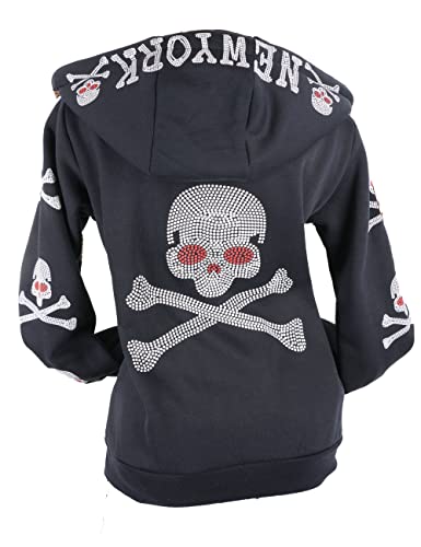 VIN TE Damen Sweat Jacke Kapuze Hoodie Fleece gefüttert Übergangsjacke Verschiedene Modelle Anker Sterne Herz (Blau-2117, XL) von VIN TE