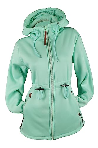 VIN TE Damen Sweat Parka Mantel Jacke Kapuze Fleece gefüttert Hoodie Anker M L XL 2XL (as3, alpha, 3x_l, regular, regular, Türkis-uni2207) von VIN TE