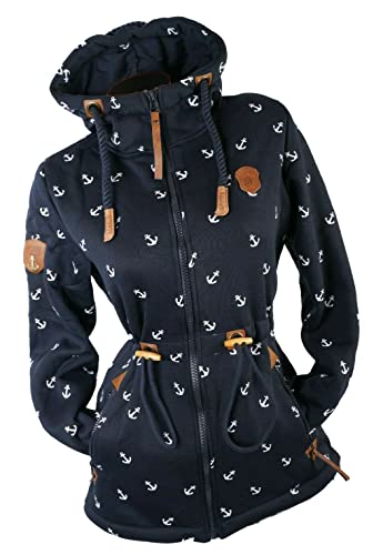 VIN TE Damen Sweat Parka Mantel Jacke Kapuze Fleece gefüttert Hoodie Anker M L XL 2XL (as3, alpha, x_l, regular, regular, Blau-1870, XL) von VIN TE