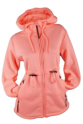 VIN TE Damen Sweat Parka Mantel Jacke Kapuze Fleece gefüttert Hoodie Anker M L XL 2XL (as3, alpha, x_l, regular, regular, Rosa-uni2207) von VIN TE