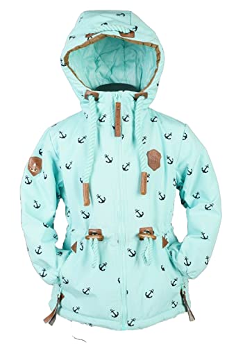 VIN TE Kinder Jacke Parka Anorak Mantel Outdoor Wasserabweisend gefüttert Anker 98-134 (Türkis-MV9918, 104) von VIN TE