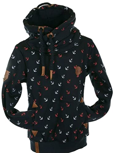 VIN TE Kinder Kapuzenpullover Sweatshirt Hoodie Warmer Fleece Pulli Anker Punkte 140-158 (Blau-1778, 140) von VIN TE