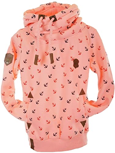 Kinder Kapuzenpullover Sweatshirt Hoodie Warmer Fleece Pulli Anker Punkte 140-158 (Neonrosa-1778, 158) von VIN TE