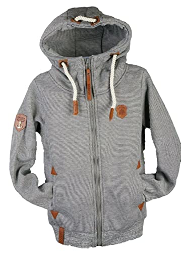 VIN TE Kinder Sweat Jacke Kapuze Fleece gefüttert Hoodie Übergangsjacke 140-158 (Grau ohne Motiv, 152) von VIN TE