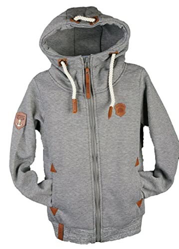 VIN TE Kinder Sweat Jacke Kapuze Fleece gefüttert Hoodie Übergangsjacke 140-158 (Grau ohne Motiv, 158) von VIN TE