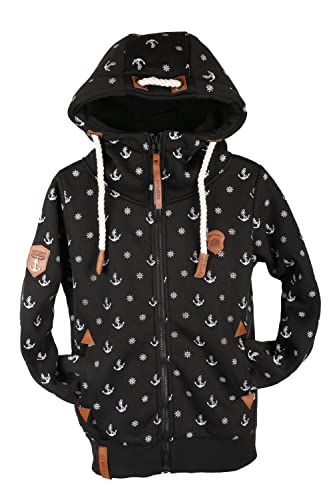 VIN TE Kinder Sweat Jacke Kapuze Fleece gefüttert Hoodie Übergangsjacke 140-158 (Schwarz-2063, 158) von VIN TE