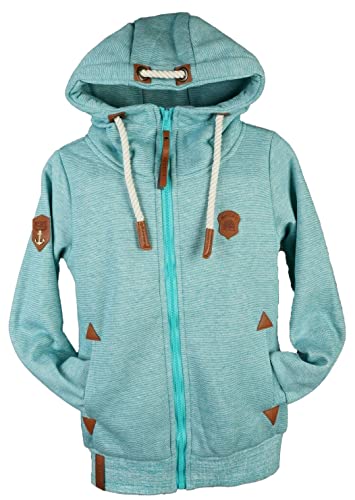 VIN TE Kinder Sweat Jacke Kapuze Fleece gefüttert Hoodie Übergangsjacke 140-158 (Türkis ohne Motiv, 140) von VIN TE