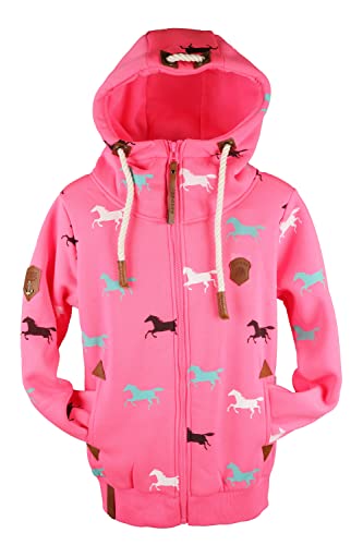 VIN TE Kinder Sweat Jacke Kapuze Fleece gefüttert Hoodie Übergangsjacke 140-158 (as3, numeric, numeric_140, regular, Pink-2088, 140) von VIN TE