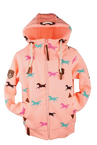 VIN TE Kinder Sweat Jacke Kapuze Fleece gefüttert Hoodie Übergangsjacke 140-158 (as3, numeric, numeric_140, regular, Rosa/Lachs-2088, 140) von VIN TE