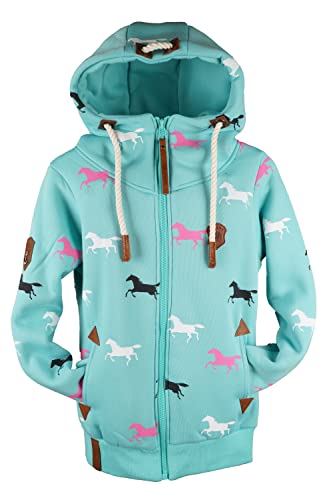 VIN TE Kinder Sweat Jacke Kapuze Fleece gefüttert Hoodie Übergangsjacke 140-158 (as3, numeric, numeric_146, regular, Aquablau-2088, 146) von VIN TE