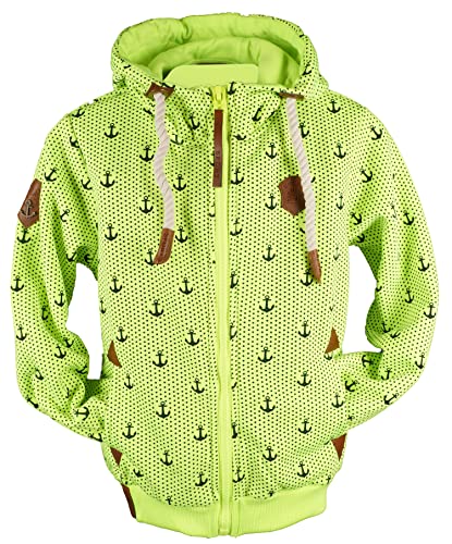 VIN TE Kinder Sweat Jacke Kapuze Fleece gefüttert Hoodie Übergangsjacke 140-158 98-164 (as3, numeric, numeric_104, regular, Neongelb-77/78, 104) von VIN TE