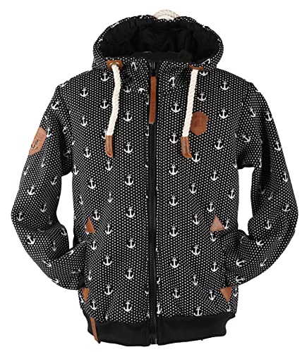 VIN TE Kinder Sweat Jacke Kapuze Fleece gefüttert Hoodie Übergangsjacke 140-158 98-164 (as3, numeric, numeric_104, regular, Schwarz-77/78, 104) von VIN TE