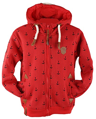 Kinder Sweat Jacke Kapuze Fleece gefüttert Hoodie Übergangsjacke 140-158 98-164 (as3, numeric, numeric_116, regular, Rot-77/78, 116) von VIN TE