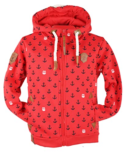 VIN TE Kinder Sweat Jacke Kapuze Fleece gefüttert Hoodie Übergangsjacke 140-158 98-164 (as3, numeric, numeric_128, regular, Rot-57/58, 128) von VIN TE