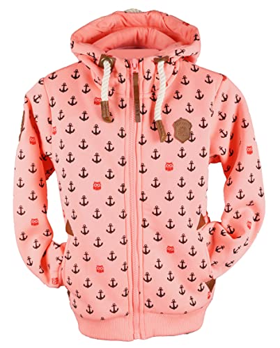 VIN TE Kinder Sweat Jacke Kapuze Fleece gefüttert Hoodie Übergangsjacke 140-158 98-164 (as3, numeric, numeric_152, regular, Neonrosa-57/58, 152) von VIN TE