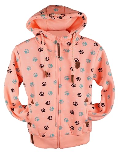 VIN TE Kinder Sweat Jacke Kapuze Fleece gefüttert Hoodie Übergangsjacke 92-134 (DE/NL/SE/PL, Numerisch, 134, Regular, Rosa/Lachs-2147) von VIN TE