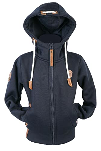 VIN TE Kinder Sweat Jacke Kapuze Fleece gefüttert Hoodie Übergangsjacke Uni Anker Pferde 92-164 (as3, numeric, numeric_110, regular, Blau-2065) von VIN TE