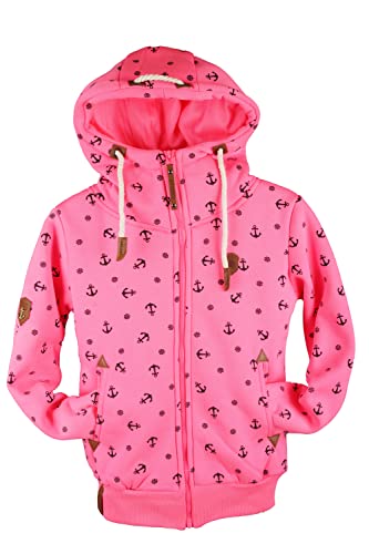 VIN TE Kinder Sweat Jacke Kapuze Fleece gefüttert Hoodie Übergangsjacke Uni Anker Pferde 92-164 (as3, numeric, numeric_122, regular, Pink-2064) von VIN TE