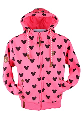 VIN TE Kinder Sweat Jacke Kapuze Fleece gefüttert Hoodie Übergangsjacke Uni Anker Pferde 92-164 (as3, numeric, numeric_128, regular, Pink-2110) von VIN TE