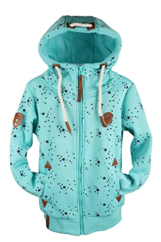 VIN TE Kinder Sweat Jacke Kapuze Fleece gefüttert Hoodie Übergangsjacke Uni Anker Pferde 92-164 (as3, numeric, numeric_140, regular, Aquablau-1983, 140) von VIN TE