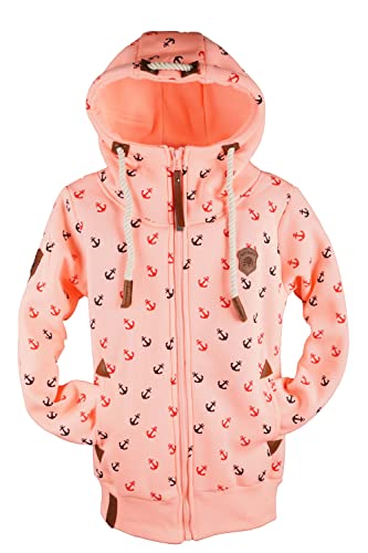 VIN TE Kinder Sweat Jacke Kapuze Fleece gefüttert Hoodie Übergangsjacke Uni Anker Pferde 92-164 (as3, numeric, numeric_140, regular, Rosa/Lachs-2032, 140) von VIN TE