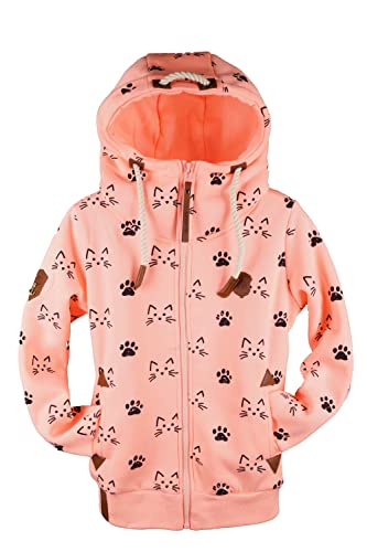 VIN TE Kinder Sweat Jacke Kapuze Fleece gefüttert Hoodie Übergangsjacke Uni Anker Pferde 92-164 (as3, numeric, numeric_146, regular, Rosa/Lachs-2078) von VIN TE